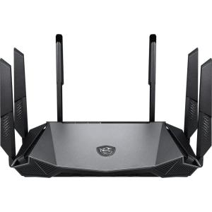 MSI Radix AX6600 WiFi 6 Tri-Band Gaming Router, AI QoS, 1.8GHz Quad-Core Processor, MU-MIMO, Tri Band Gigabit Wireless, 8-Stream, High Speed Long Range Gaming Router