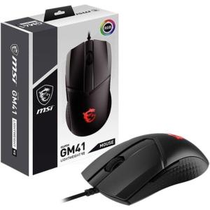 msi Clutch GM20 Elite Gaming Mouse, 6400 DPI, 20M+ Clicks OMRON Switch, Optical Sensor, Adjustable Weights, Ergonomic Right Hand Design, RGB Mystic Light(Clutch GM41 LIGHTWEIGHT V2)