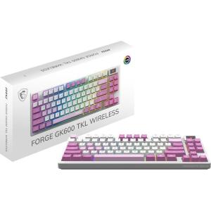 msi Forge GK600 TKL W Violet US – Mechanical Linear SWITCHES – Dye-Sublimated PBT Keycaps, Anti-Slip Base, RGB LED, USB 2.0, Bluetooth, 2.4 GHz – Tenkeyless