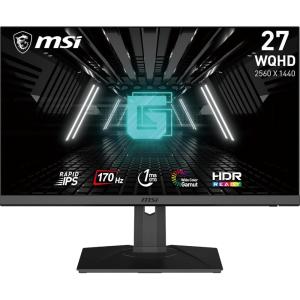 msi G272QPF, 27″ Gaming Monitor, 2560 x 1440 (QHD), Rapid IPS, 1ms, 170Hz, G-Sync Compatible, HDR Ready, HDMI, Displayport, Tilt, Swivel, Height Adjustable, Pivot