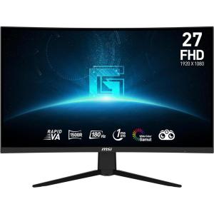 msi G27C3F 27-inch 1920 x 1080 (FHD) Gaming Monitor, 180Hz, Free Sync, HDMI, DisplayPort, VESA Mountable, Tilt, Height Adjustable, Speaker, 1ms, Black