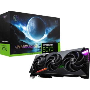 msi Gaming RTX 5070 12G Vanguard SOC Graphics Card (12GB GDDR7, 192-bit, Extreme Performance: 2655 MHz, DisplayPort x3 2.1a, HDMI 2.1b, NVIDIA Blackwell Architecture)