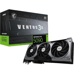 msi Gaming RTX 5090 32G Ventus 3X OC Graphics Card (32GB GDDR7, 512-bit, Extreme Performance: 2452 MHz, DisplayPort x3 2.1a, HDMI 2.1b, NVIDIA Blackwell Architecture)
