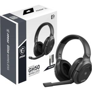 msi Immerse GH50 Wireless Gaming Headset – 22 Hr Battery Life, 50mm Neodymium Drivers, Detachable Omnidirectional Mic, Lightweight Comfort, Cross Platform Connectivity