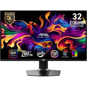 msi MAG 321UP QD-OLED 32-inch QD-OLED 3840 x 2160 (UHD) Computer Monitor, 165Hz, Adaptive-Sync, HDMI, Display Port, VGA Port, VESA Mountable, Tilt, Height Adjustable, Speaker, 0.03ms, Black(MAG 321UP QD-OLED 32-inch 3840 x 2160 (UHD) 165Hz)
