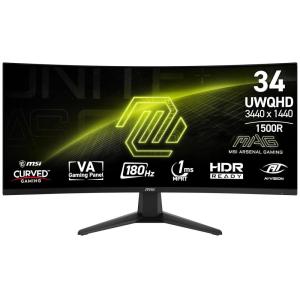 msi MAG 346CQ 34-inch 3440 x 1440 (UWQHD) Gaming Monitor, 180Hz, Adaptive-Sync, HDMI, DisplayPort, VESA Mountable, Tilt, Height Adjustable, Speaker, 1ms, Black