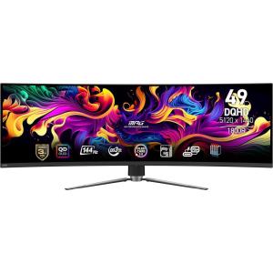 msi MPG 341CQPX QD-OLED 34-inch Curved OLED Gaming Monitor, 3440 x 1440 (UWQHD), 0.03ms Response time, 240Hz, True Black HDR 400, HDMI, DP Port, USB Type C, Tilt, Height Adjustable(49″)