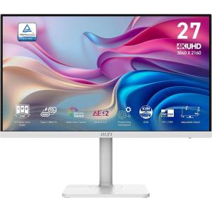 msi Modern MD27UPHW 27-inch IPS 3840 x 2160 (UHD) Computer Monitor,60 Hz,Adaptive-Synch,Display HDR 400,HDMI,DisplayPort,VESA Mountable,Height Adjustable,Speaker,White