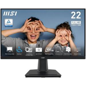 msi PRO MP225V, 22-inch, 1920 x 1080 (FHD) Computer Monitor, 100Hz, Adaptive-Synch, HDMI, Video Port, Low Blue Light, Eye-Q Check, VESA Mountable, Tilt, 1ms, Black(PRO MP225V)
