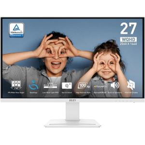 msi PRO MP273QW E2 AMZ 27-inch IPS 2560 x 1440 (QHD) Computer Monitor, 100Hz, Adaptive-Sync, HDMI, VESA Mountable, Tilt, Speaker, 1ms, White(White)