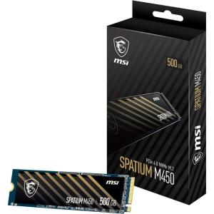 msi SPATIUM M450 PCIe 4.0 NVMe M.2 500GB Internal Gaming SSD up to 3600MB/s 3D NAND Up to 600 TBW