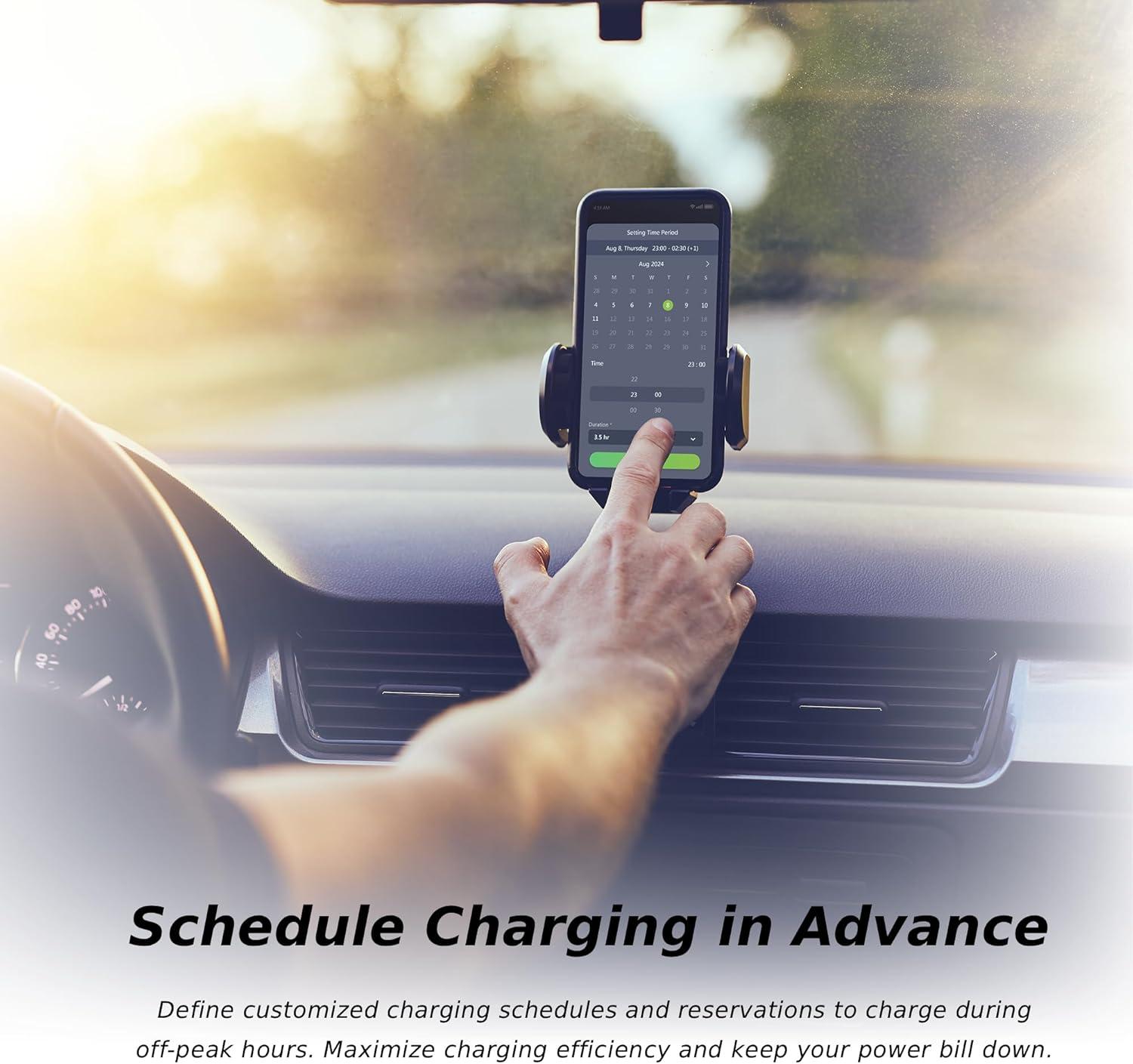 imageMSI EV Premium NACS NEMA 1450 Level 2 Charger 240V 40A 96KW IP55 RatedWater and dust Resistant IK08 Impact Resistant UL2594 Certified Energy Star 5 Years Warranty