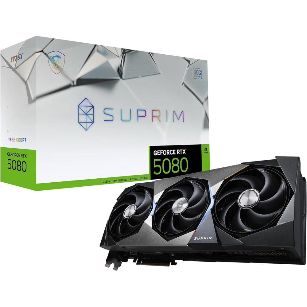imagemsi Gaming RTX 5080 16G SUPRIM SOC Graphics Card 16GB GDDR7 256bit Extreme Performance 2760 MHz DisplayPort x 3 21a HDMI 21b NVIDIA Blackwell Architecture