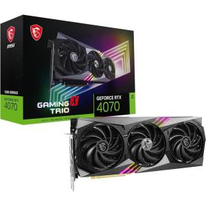 MSI Gaming GeForce RTX 4070 12GB GDRR6X Extreme Clock: 2625 MHz 192-Bit HDMI/DP Nvlink TORX Fan 4.0 Ada Lovelace Architecture Graphics Card (RTX 4070 Gaming X Trio 12G)