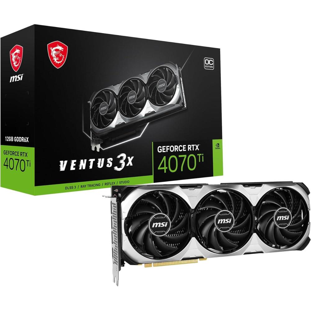 imageMSI Gaming GeForce RTX 4070 Ti 12GB GDRR6X Extreme Clock 2655 MHz 192Bit HDMIDP Nvlink TriFrozr 3 Ada Lovelace Architecture Graphics Card RTX 4070 Ti Ventus 3X E 12G OC