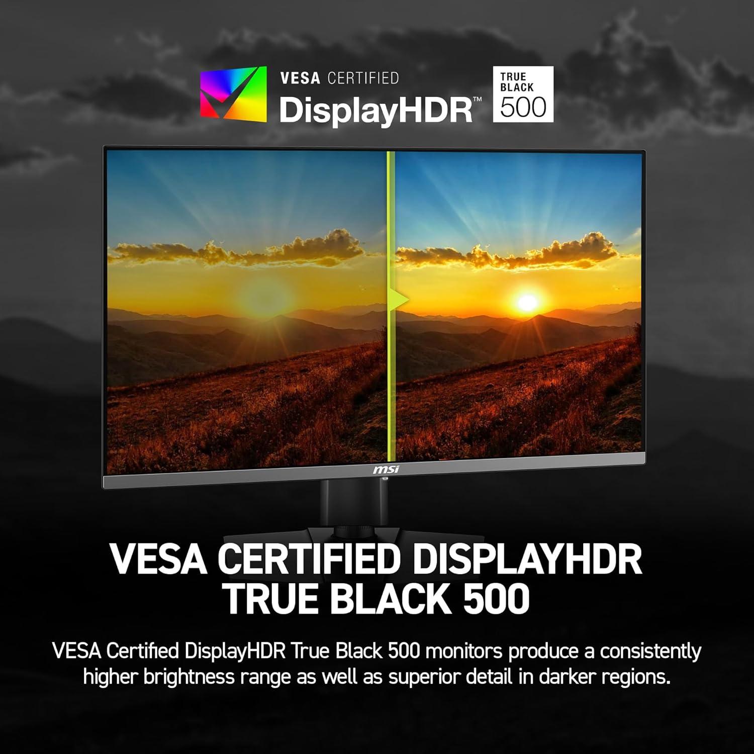 imagemsi MAG 272QP QDOLED X50 265inch 2560 x 1440 WQHD Gaming Monitor 500Hz AMD AdaptiveSync HDR Ready HDMI VGA Port VESA Mountable Tilt 4Side Slim Bezel 003ms Black