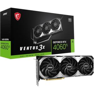 MSI Gaming GeForce RTX 4060 Ti 16GB GDRR6 Extreme Clock: 2625 MHz 128-Bit HDMI/DP Nvlink TORX Fan 4.0 Ada Lovelace Architecture Graphics Card (RTX 4060 Ti Ventus 3X 16G OC)