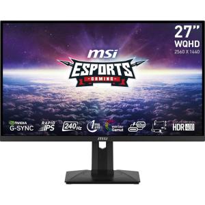 msi G274QPX, 27″ Gaming Monitor, 2560 x 1440 (QHD), Rapid IPS, 1ms, 240Hz, G-Sync Compatible, HDR 400, HDMI, Displayport, Tilt, Swivel, Height Adjustable, Pivot