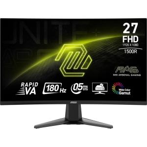 msi G274PF 27-inch IPS 1920 x 1080 (FHD) Computer Monitor, 180Hz, Adaptive Sync, HDMI, Display Port, VGA Port, VESA Mountable, Tilt, Height Adjustable, Speaker, 1ms, Black(MAG27C6F (New Model))