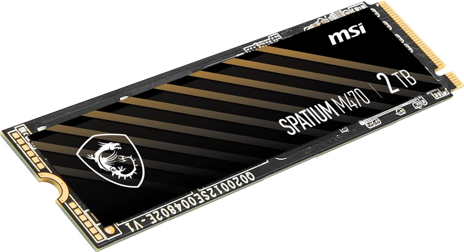 imageMSI SPATIUM M470 PCIe 40 NVMe M2 2TB Internal SSD PCIe Gen4 NVMe 13 3D NAND 3300 TBW