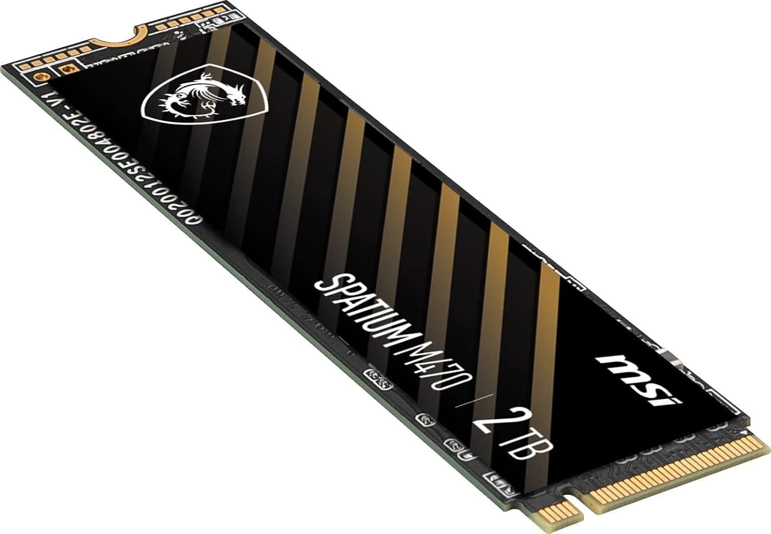 imageMSI SPATIUM M470 PCIe 40 NVMe M2 2TB Internal SSD PCIe Gen4 NVMe 13 3D NAND 3300 TBW