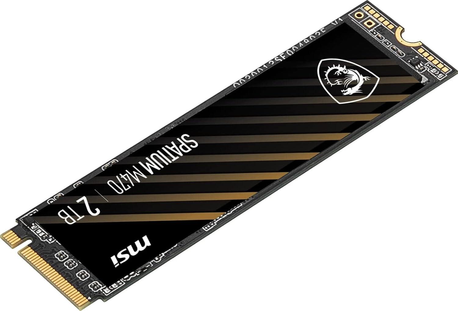 imageMSI SPATIUM M470 PCIe 40 NVMe M2 2TB Internal SSD PCIe Gen4 NVMe 13 3D NAND 3300 TBW