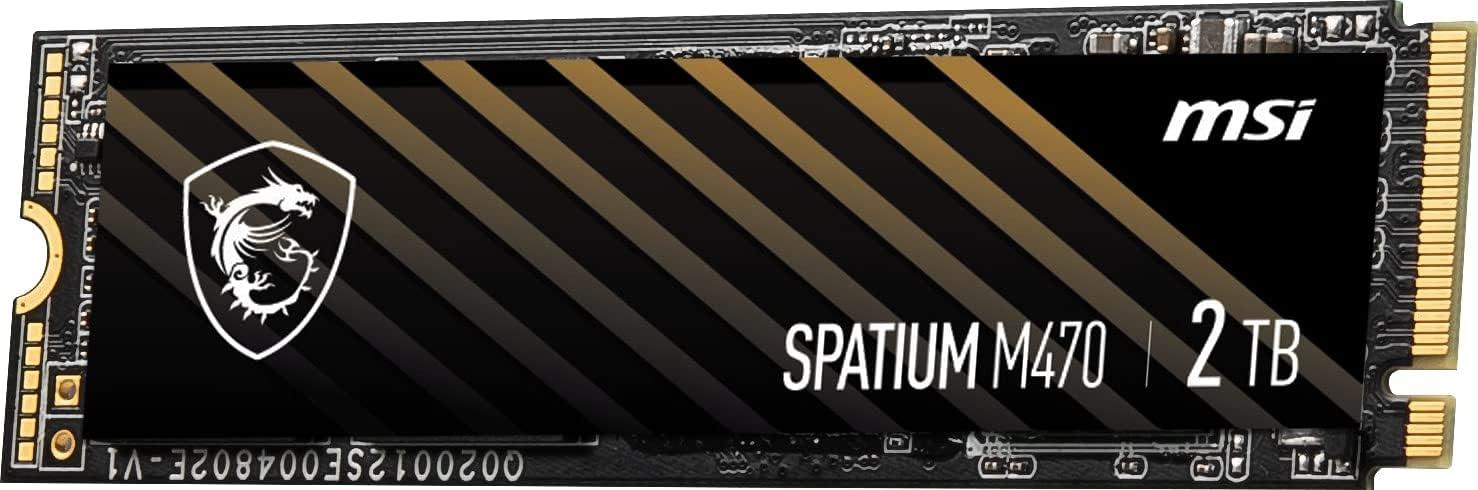 imageMSI SPATIUM M470 PCIe 40 NVMe M2 2TB Internal SSD PCIe Gen4 NVMe 13 3D NAND 3300 TBW