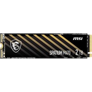 MSI SPATIUM M470 PCIe 4.0 NVMe M.2 2TB Internal SSD PCIe Gen4 NVMe 1.3 3D NAND 3300 TBW
