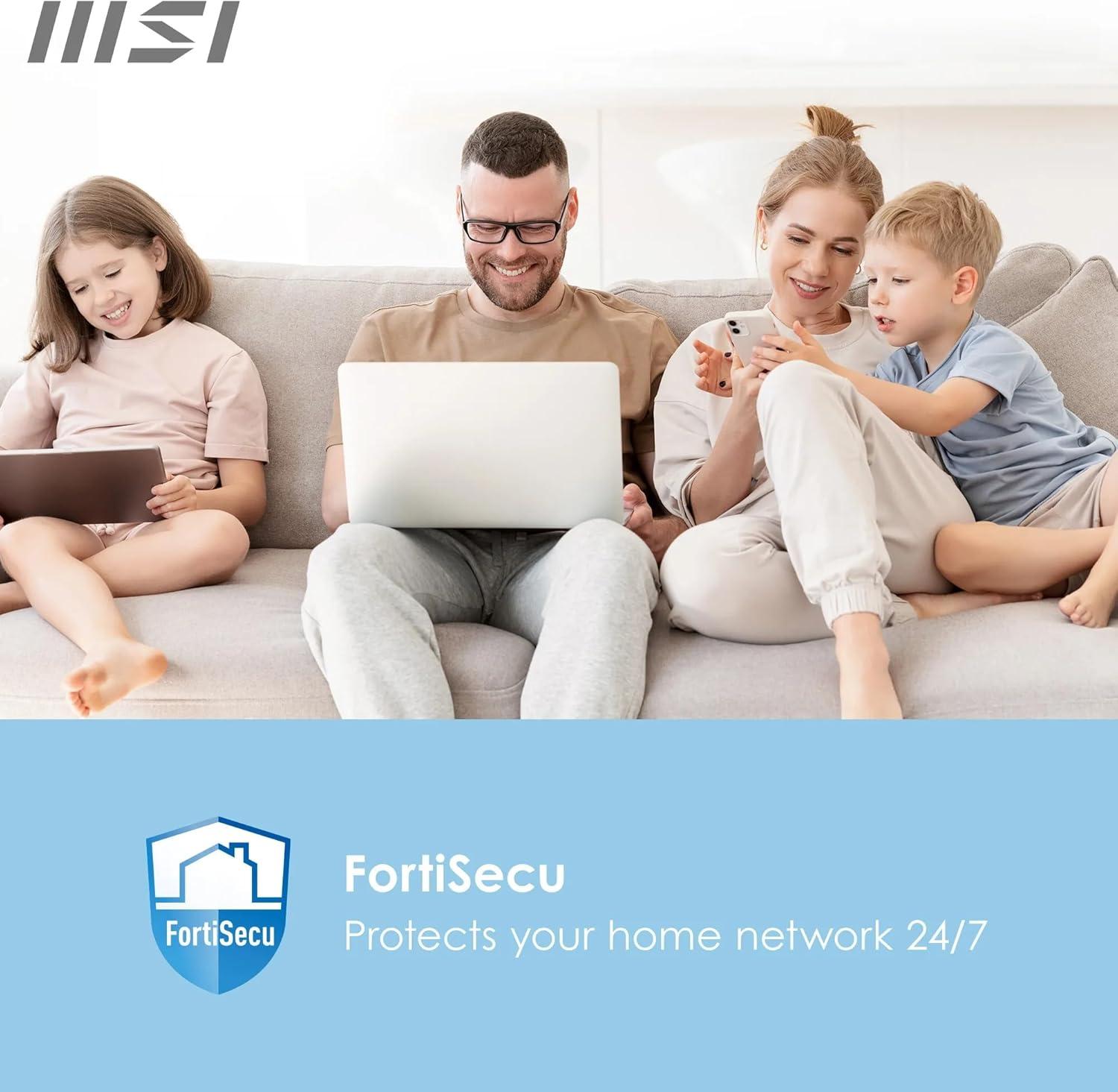imageMSI Roamii BE Pro Mesh System 2 Pack WiFi 7 BE11000Mbps Whole Home WiFi System 25G Ports Security and Parental Controls VPN Supported