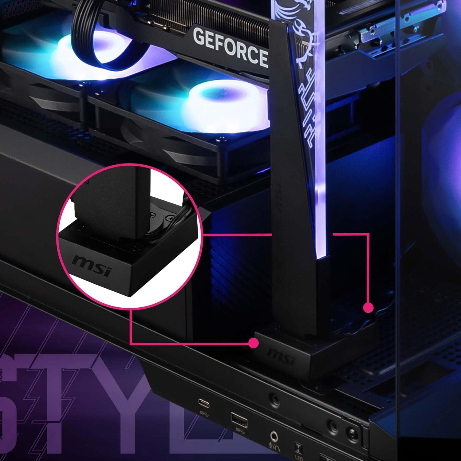 imagemsi MPG ARGB Graphics Card Stand Prevents Graphics Card Bending 8mm Tempered Glass Magnetic Base ToolFree Installation