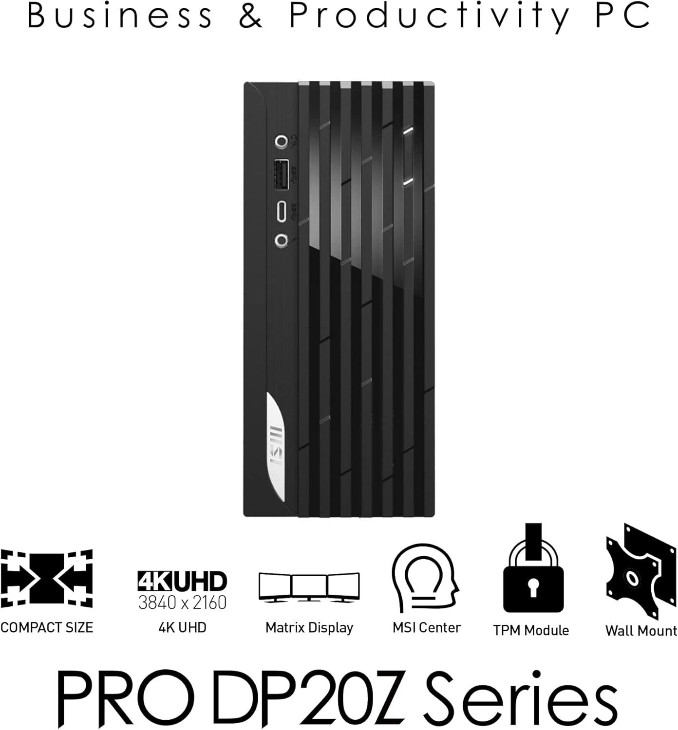 imagemsi PRO DP20ZA MFF Desktop AMD Ryzen R55600G Radeon Vega 7 8GB Memory 1TB SSD WiFi 5 USB TypeC Black Windows 11 Pro 5M234US