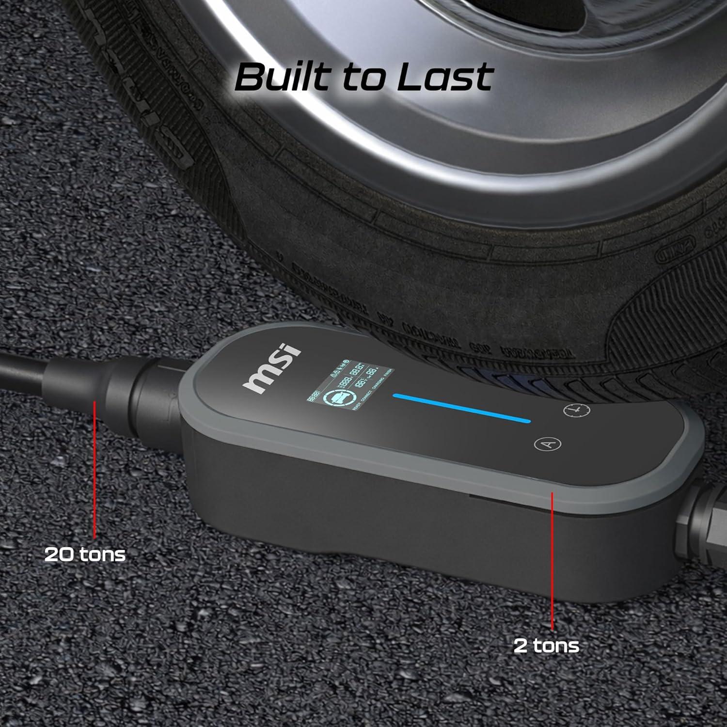 imageMSI EZgo NACS 40A96Kw Level 12 Portable Charger with NEMA 515ampNEMA 1450 Plug GrayEZgo US 40A 1 phase BT014US