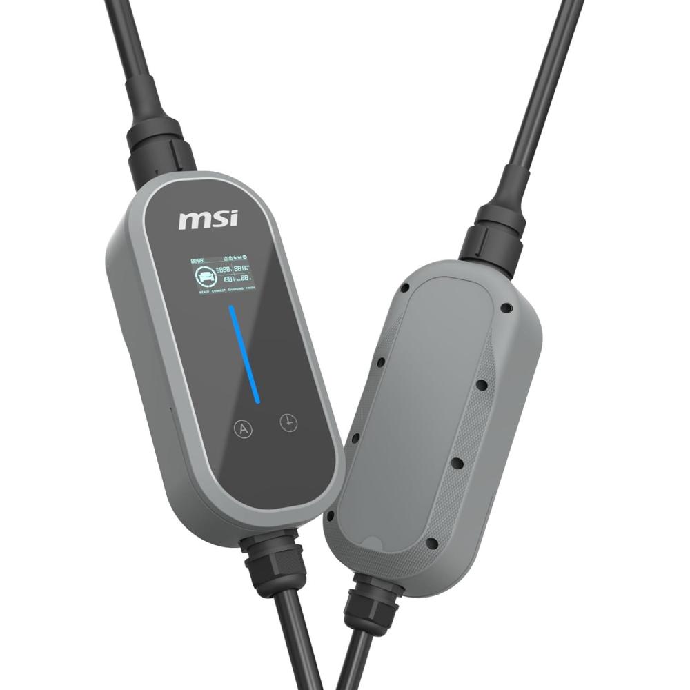 imageMSI EZgo NACS 40A96Kw Level 12 Portable Charger with NEMA 515ampNEMA 1450 Plug GrayEZgo US 40A 1 phase BT015US