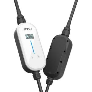 MSI EZgo NACS, 40A/9.6Kw, Level 1/2 Portable Charger with NEMA 5-15&NEMA 14-50 Plug, Gray(EZgo US 40A 1 phase BT-012US)