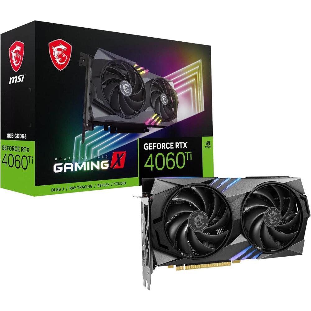 imageMSI Gaming GeForce RTX 4060 Ti 8GB GDRR6 Extreme Clock 2655 MHz 128Bit HDMIDP Nvlink TORX Fan 40 Ada Lovelace Architecture Graphics Card RTX 4060 Ti Gaming X 8G