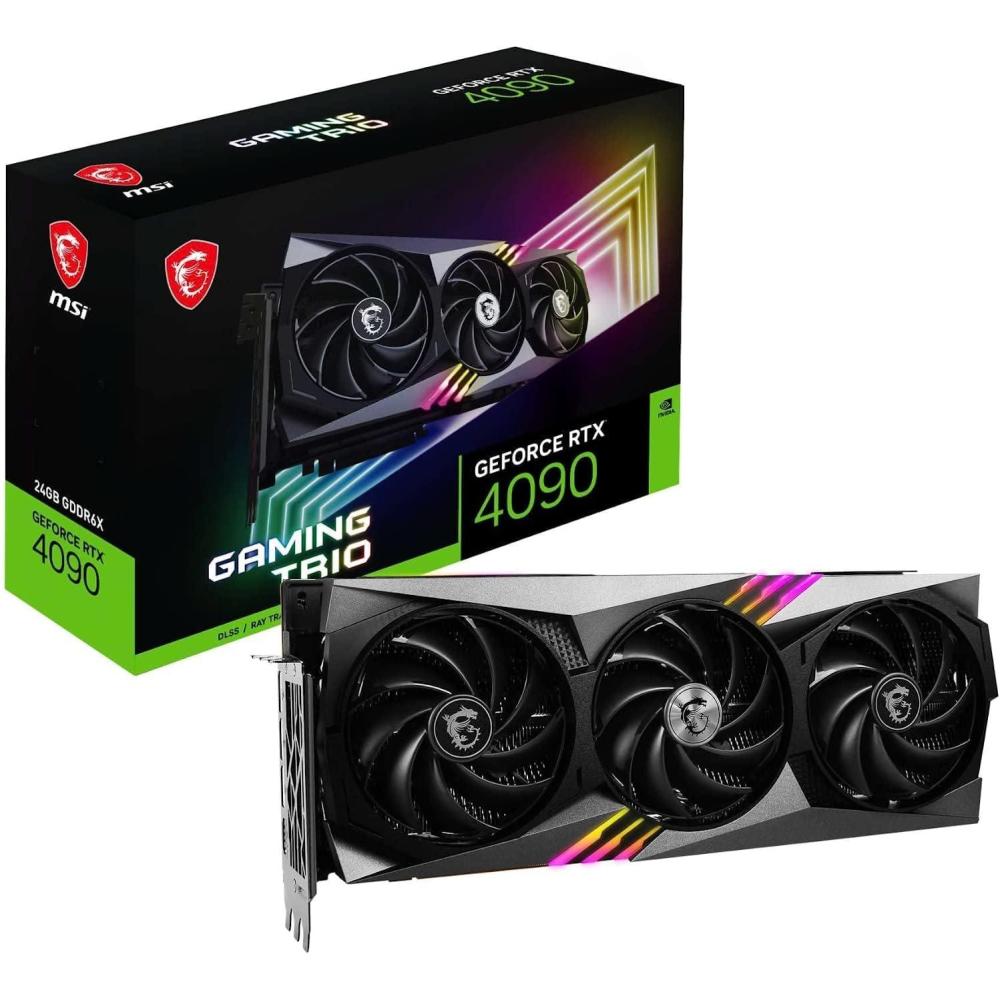 imageMSI Gaming GeForce RTX 4090 24GB GDRR6X 384Bit Extreme Clock 2535 MHz HDMIDP Nvlink TriFrozr 3 Ada Lovelace Architecture Graphics Card RTX 4090 Gaming Trio 24G