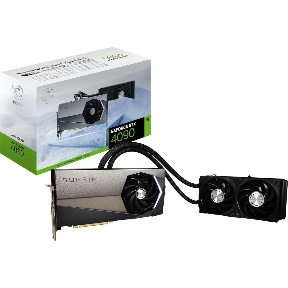 imagemsi Gaming GeForce RTX 4090 24GB GDRR6X 384Bit HDMIDP Nvlink Torx Fan 5 Ada Lovelace Architecture Liquid Cool OC Graphics Card RTX 4090 SUPRIM Liquid X 24G