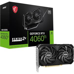 msi Gaming GeForce RTX 4060 Ti 8GB GDRR6 Extreme Clock: 2580 MHz 128-Bit HDMI/DP Nvlink TORX Fan 4.0 Ada Lovelace Architecture Graphics Card (RTX 4060 Ti Ventus 2X Black 8G OC)