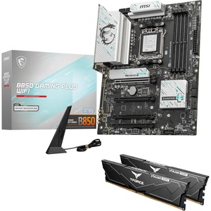 MSI B850 GAMING PLUS WIFI Motherboard,ATX-Supports AMD Ryzen 9000-7000 Processors,AM5-DDR5 Memory 8200+ MT/s (OC),PCIe 5.0×16 & 4.0×16,M.2 Gen5,Wi-Fi 7,5G LAN+HIGH-SPEED DDR5 RAM 32GB (2x 16GB) Bundle(B850 GAMING PLUS WIFI + KIT AMD B850 I)