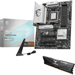 MSI B850 GAMING PLUS WIFI Motherboard,ATX-Supports AMD Ryzen 9000-7000 Processors,AM5-DDR5 Memory 8200+ MT/s (OC),PCIe 5.0×16 & 4.0×16,M.2 Gen5,Wi-Fi 7,5G LAN+HIGH-SPEED DDR5 RAM 32GB (2x 16GB) Bundle(B850 GAMING PLUS WIFI + KIT AMD B850 II)