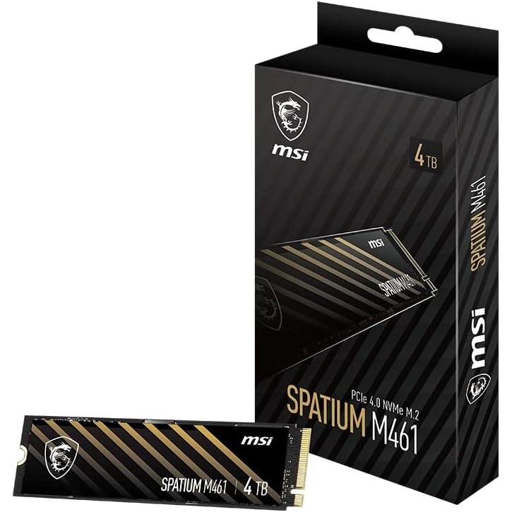 image:imagemsi SPATIUM M461 PCIe 40 NVMe M2 4TB Internal SSD PCIe Gen4 NVMe SPATIUM M461 PCIe 40 NVMe M2 4TB