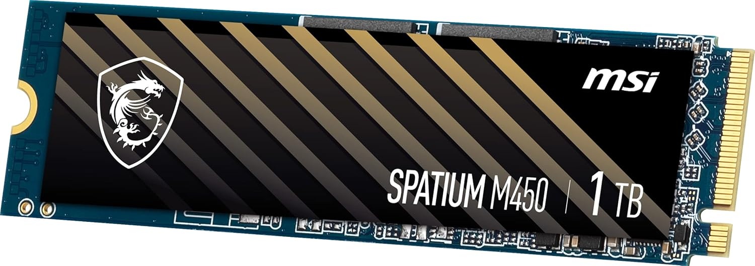 image:imagemsi SPATIUM M450 PCIe 40 NVMe M2 1TB Internal Gaming SSD up to 3600MBs 3D NAND Up to 600 TBW
