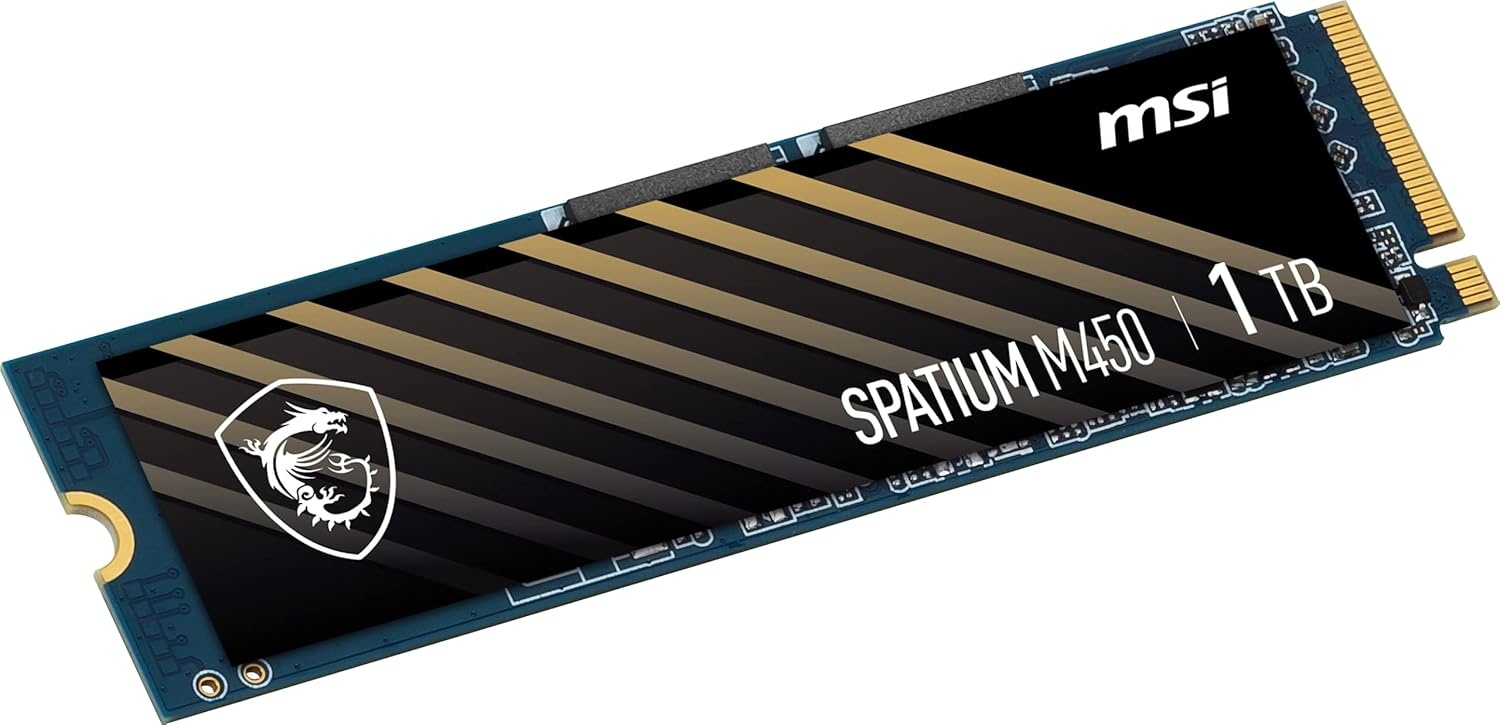 image:imagemsi SPATIUM M450 PCIe 40 NVMe M2 1TB Internal Gaming SSD up to 3600MBs 3D NAND Up to 600 TBW