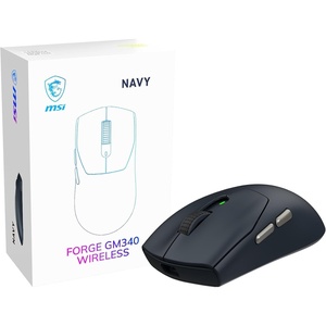 msi Forge GM340 W Sky Gaming Mouse, 12800 DPI, 50M+ Clicks Micro Switch, Optical Sensor, Ergonomic Ambitextrous Hand Design, RGB Light(FORGE GM340 W NAVY)