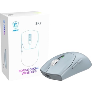 msi Forge GM340 W Sky Gaming Mouse, 12800 DPI, 50M+ Clicks Micro Switch, Optical Sensor, Ergonomic Ambitextrous Hand Design, RGB Light(FORGE GM340 W SKY)