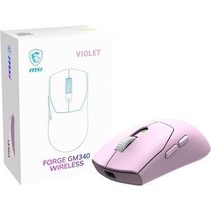 msi Forge GM340 W Sky Gaming Mouse, 12800 DPI, 50M+ Clicks Micro Switch, Optical Sensor, Ergonomic Ambitextrous Hand Design, RGB Light(FORGE GM340 W VIOLET)