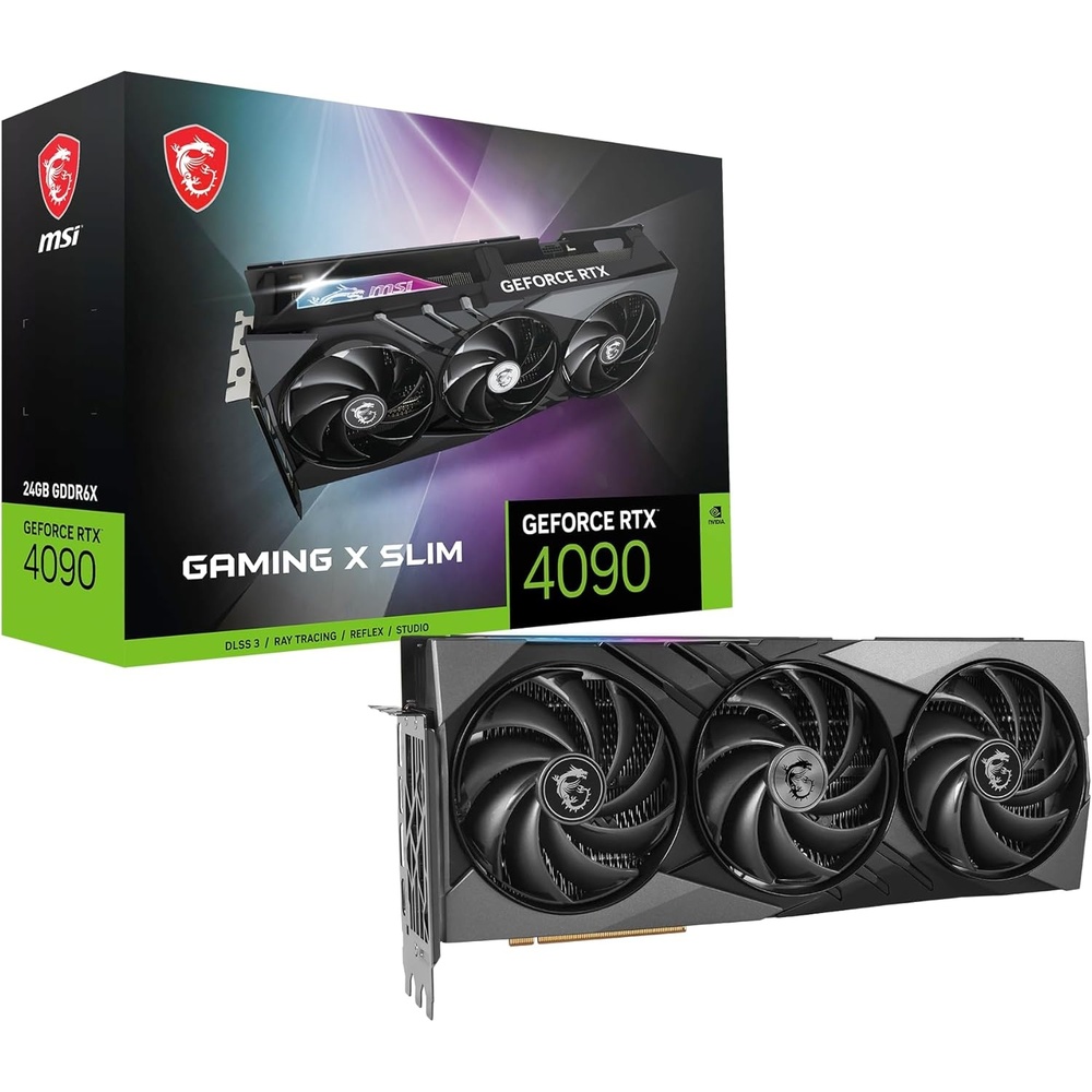 image:imagemsi Gaming GeForce RTX 4090 24GB GDRR6X 384Bit Extreme Clock 2595 MHz HDMIDP Nvlink TriFrozr 3 Ada Lovelace Architecture OC Graphics Card RTX 4090 Gaming X Slim 24G