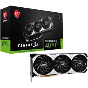msi Gaming GeForce RTX 4070 Ti 12GB GDRR6X Extreme Clock: 2655 MHz 192-Bit HDMI/DP Nvlink TORX Fan 4.0 Ada Lovelace Architecture Graphics Card (RTX 4070 Ti Ventus 3X 12G)